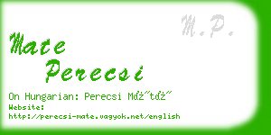 mate perecsi business card